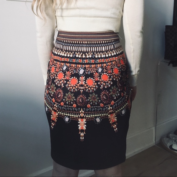 High Wasted Jeweled Skirt - Picture 2 of 4